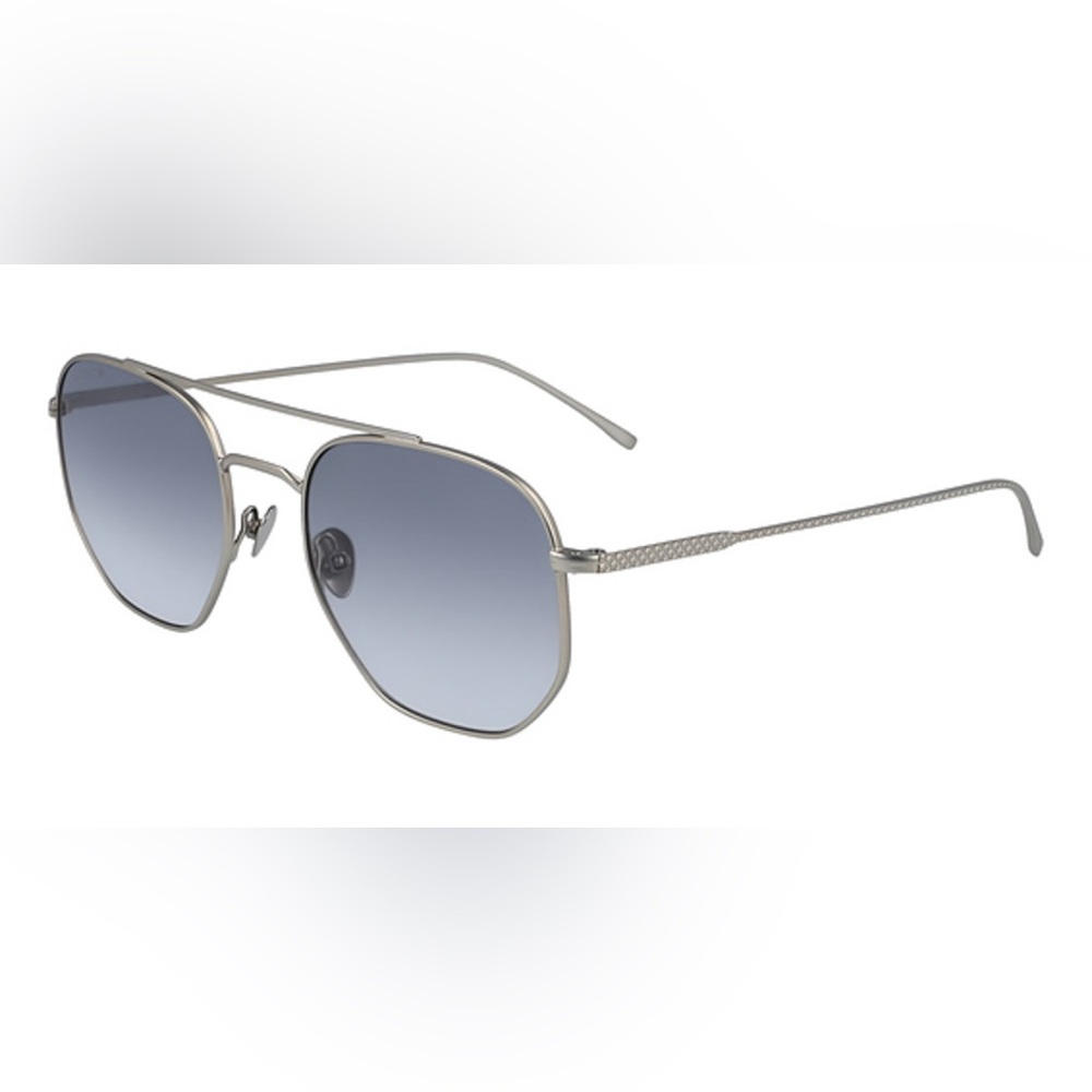 LACOSTE SILVER BLUE/PURLE GRADIENT LENSES SUNGLASSES WITH BRIDGE